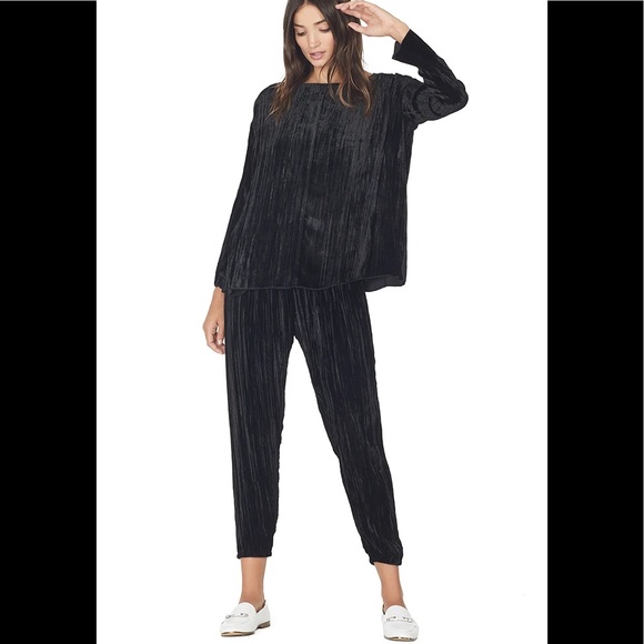 Forte Forte Pleated Velveted Jogger Pants Black - Picture 1 of 9